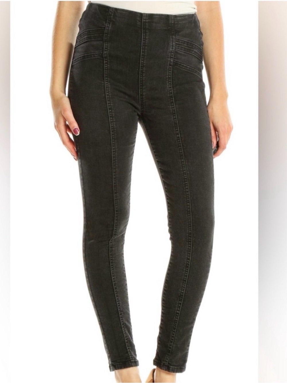 We The Free Women's Skinny Jeans Washed Black Sz 31 Women’s Large Free People